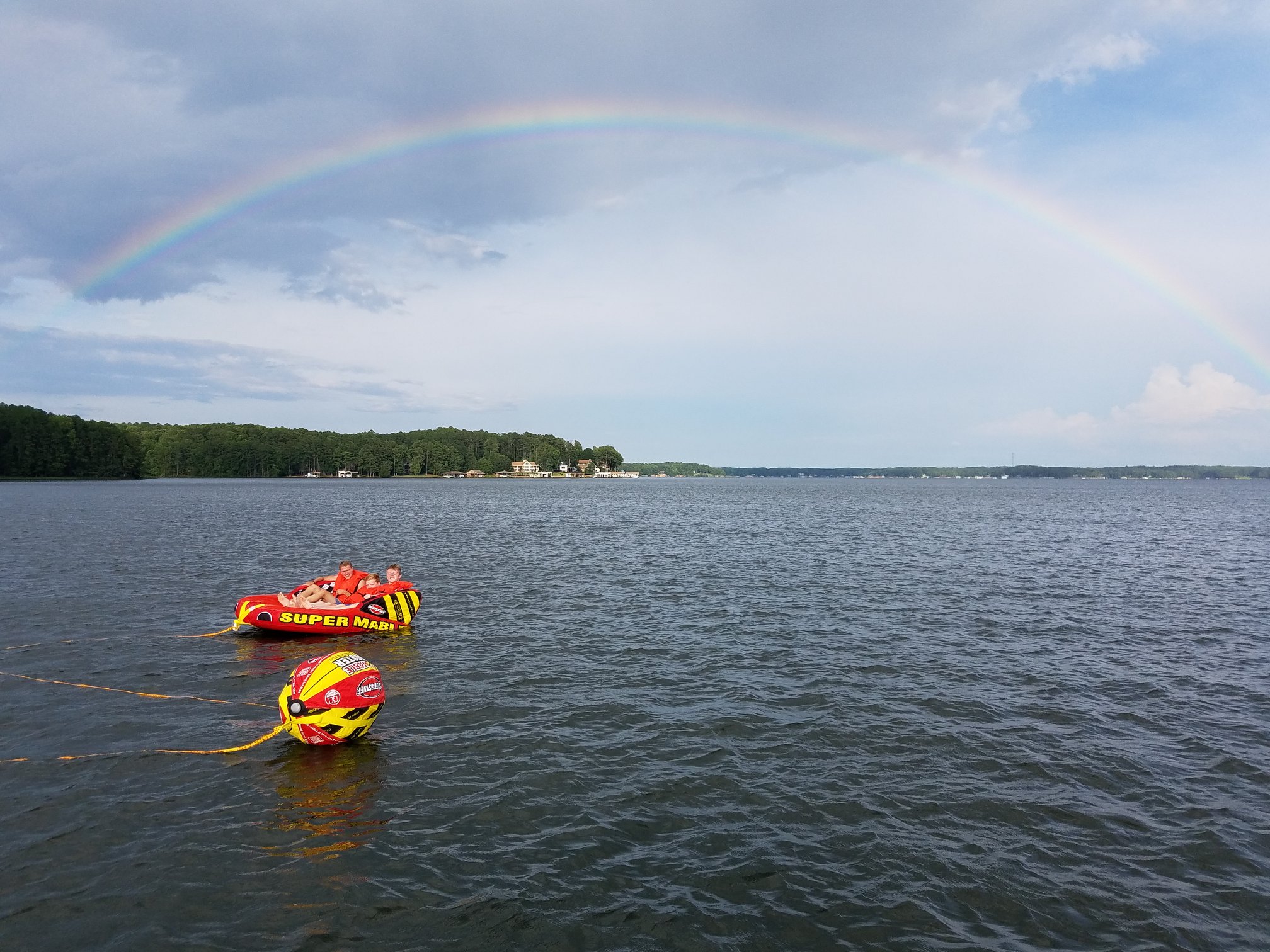 The rainbow that appeared when our sons first returned to Lake Gaston after Andrew's cancer treatment